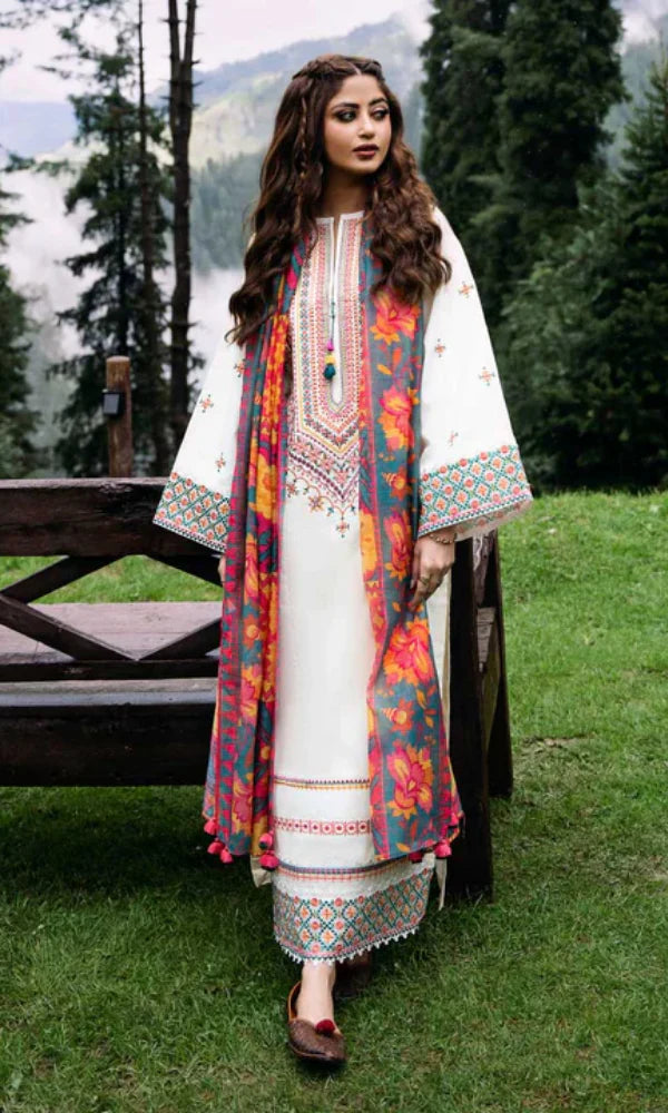 Sapphire - 3PC (Unstitched) Heavy Embroidered Lawn Suit - GKA16