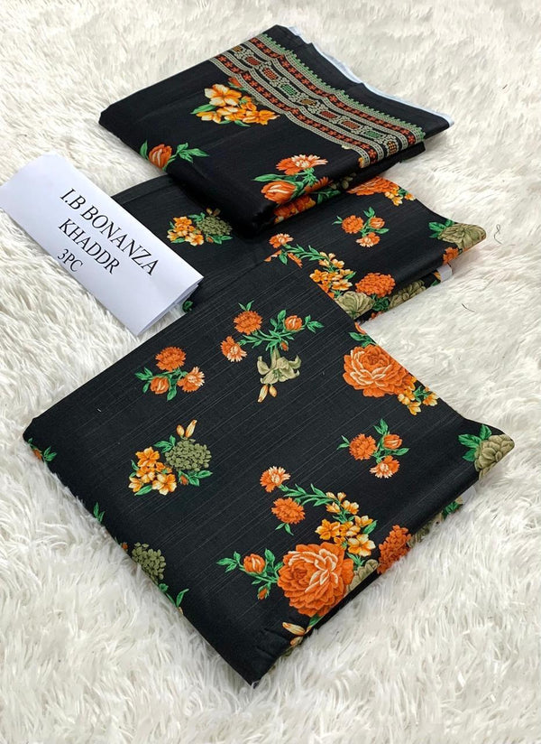 Safina Printed Khaddar 3 Piece (Unstitched) – Shirt, Dupatta & Trouser